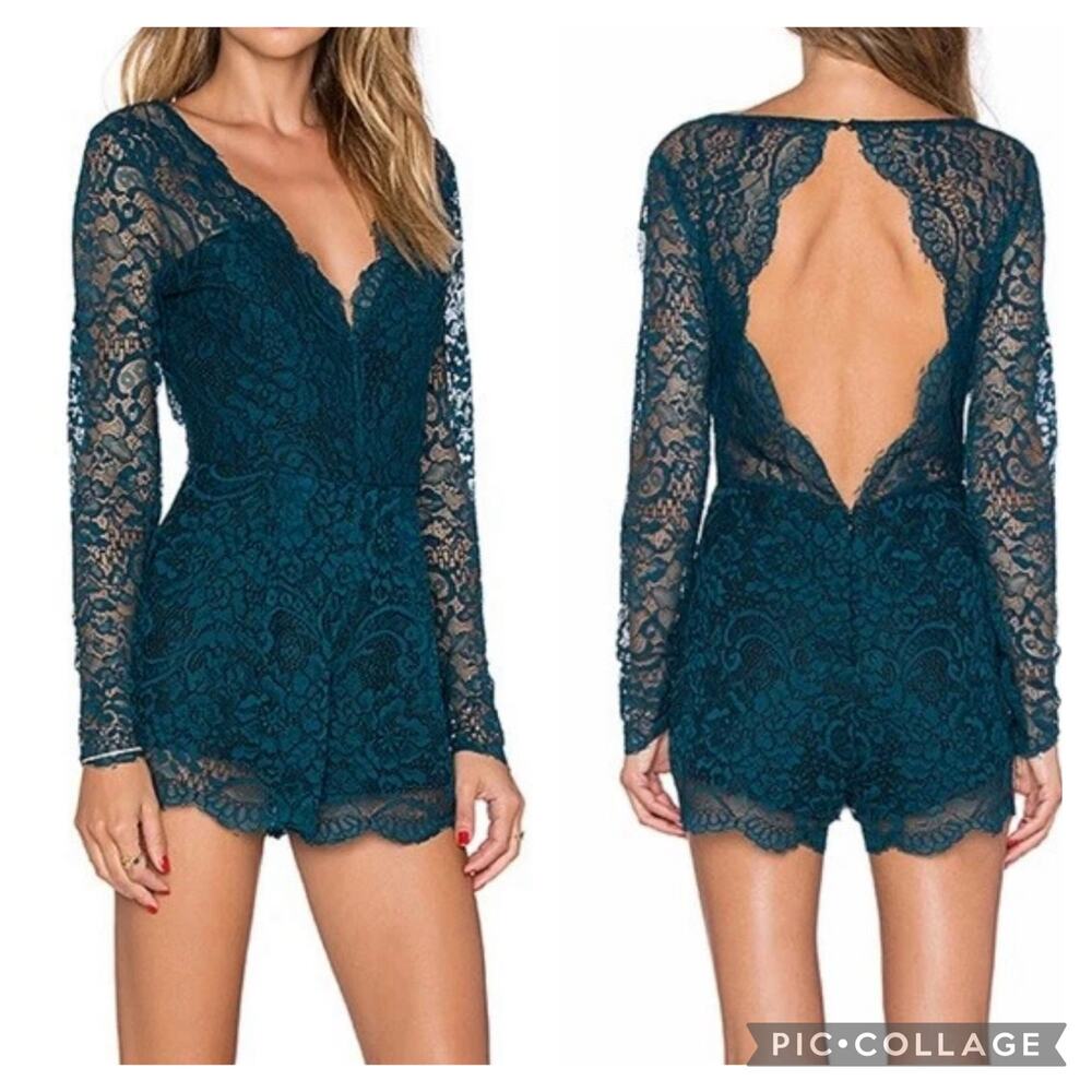 NEW Lovers + Friends Eve Romper in Teal Size Small